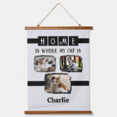 3動物ペットのフォトコラージュ灰色の黒 吊り下げ型タペストリー (正面)