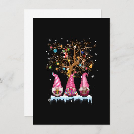 3北欧格言冬クリスマススウェーデン小人 招待状 (正面/裏面)