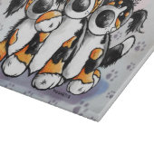 3匹のおもしろいなバーニーズ・マウンテン・ドッグのまな板 カッティングボード (角)