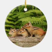 3匹のかわいいベビーのシマリス セラミックオーナメント (裏面)