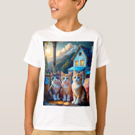 3匹のかわいい仔猫たち アーティストデザイン Tシャツ