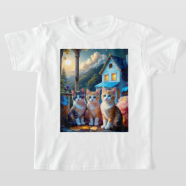3匹のかわいい仔猫たち アーティストデザイン Tシャツ