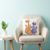 3匹のかわいい猫の幻想的なアート クッション (椅子)