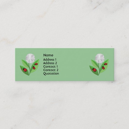 3匹のてんとう虫 スキニー名刺 (正面)