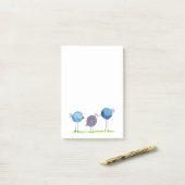 3匹のふしぎな水彩の鳥 ポストイット (デスク上)