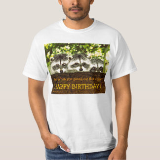 3匹のアライグマの誕生日の願い Tシャツ