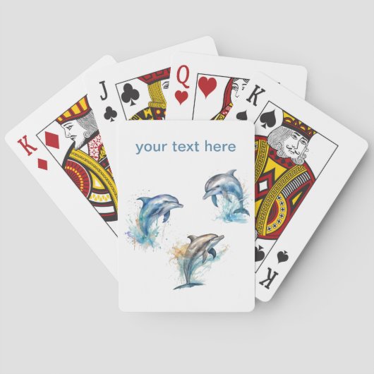3匹のイルカが水から飛び出す トランプ (裏面)
