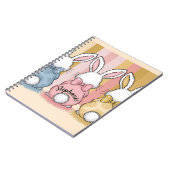 3匹のウサギのトリオ - お名前カスタマイズ可能 ノートブック (左側)