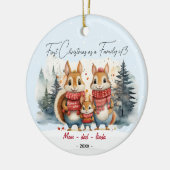 3匹のウサギの初めてのクリスマス セラミックオーナメント (左)