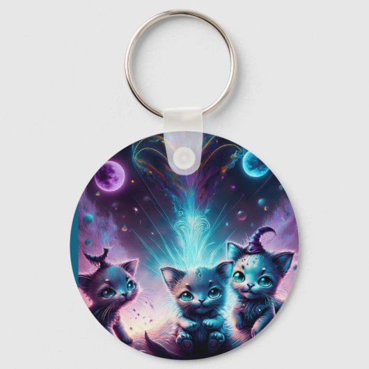 3匹のエイリアンが異世界の環境で生まれた キーホルダー (正面)