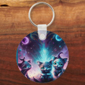 3匹のエイリアンが異世界の環境で生まれた キーホルダー (正面)