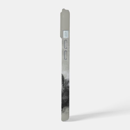 3匹のオオカミが月の動物芸術で遠吠え iPhone 15ケース (左側面)