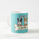 3匹のオーストラリアの牛犬 コーヒーマグカップ (正面左)