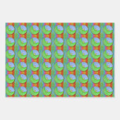 3匹のカエル  ラッピングペーパーシート (正面2)