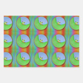 3匹のカエル  ラッピングペーパーシート (正面)