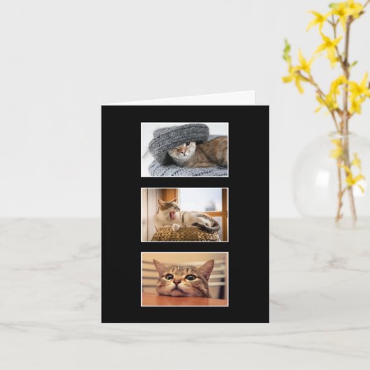 3匹のカスタム写真サンキューカード カード (黄色い花)