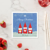 3匹のクリスマスのノーム スタンダードカクテルナプキン (インサイチュ)
