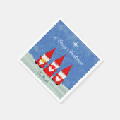 3匹のクリスマスのノーム スタンダードカクテルナプキン (角)