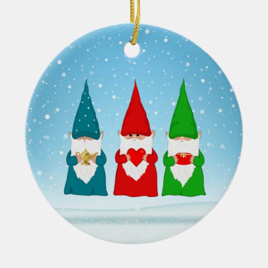 3匹のクリスマスノーム セラミックオーナメント (正面)