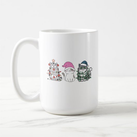 3匹のクリスマス猫 コーヒーマグカップ (左)