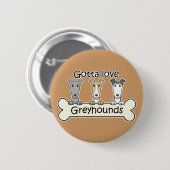 3匹のグレイハウンド 缶バッジ (正面&裏面)