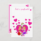 3匹のゴージャスなグレイハウンド バレンタイン ノートカード (正面/裏面)