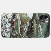 3匹のサケの魚が水中で泳いでいる Case-Mate iPhoneケース (裏面(横))