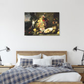 3匹のサルが果実を盗む(油キャンバス) キャンバスプリント (インサイチュ (寝室))