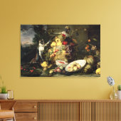 3匹のサルが果実を盗む(油キャンバス) キャンバスプリント (インサイチュ (リビング))