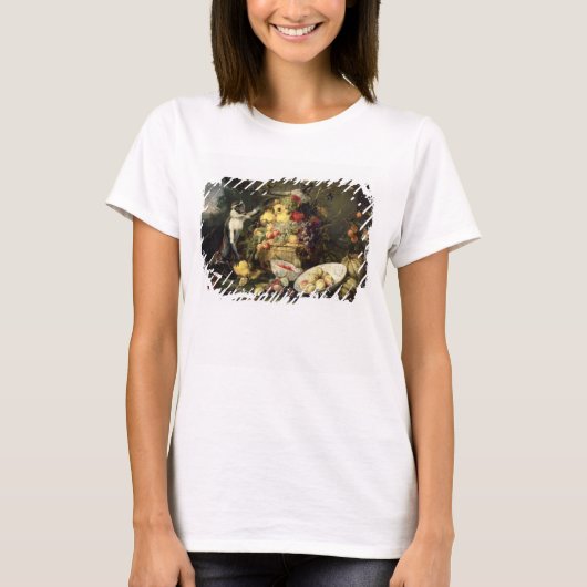 3匹のサルが果実を盗む(油キャンバス) Tシャツ (正面)