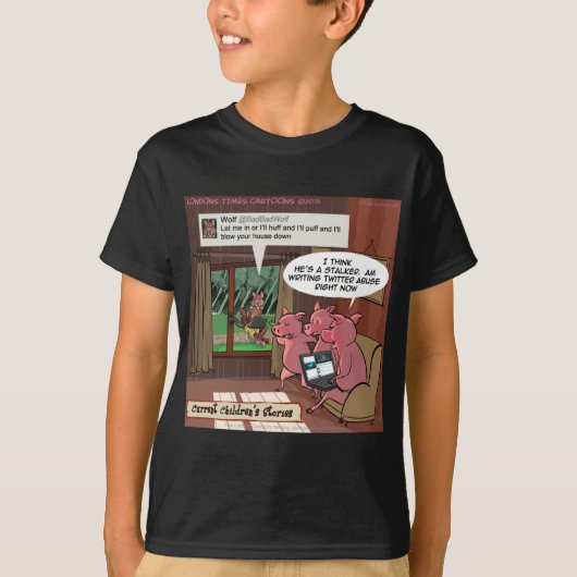 3匹のソーシャルメディアに精通した子豚 Tシャツ (正面)