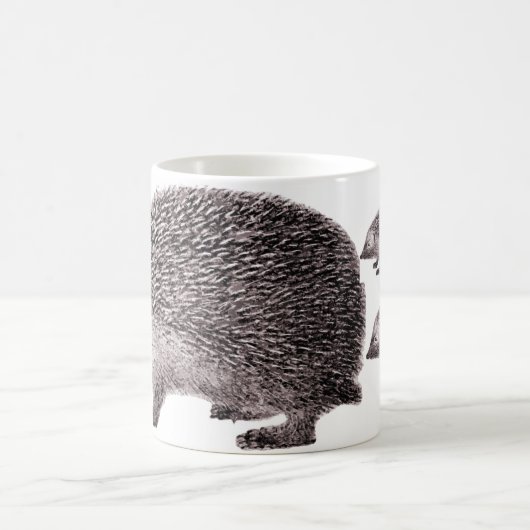 3匹のハリネズミのマグ コーヒーマグカップ (中央)