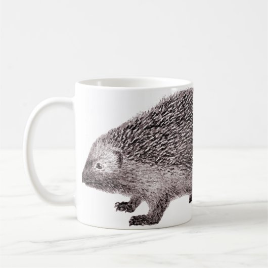 3匹のハリネズミのマグ コーヒーマグカップ (左)