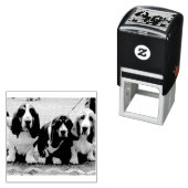 3匹のバセットハウンドの子犬 セルフインキングスタンプ (インサイチュ)
