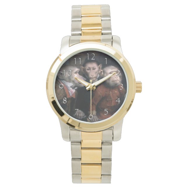 3匹のファンシーな猿 腕時計 (正面)