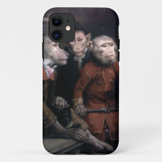 3匹のファンシーな猿 Case-Mate iPhoneケース (裏面)
