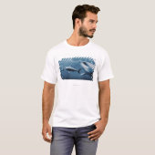 3匹のホホジロザメ(Carcharodonのcarcharias) Tシャツ (正面フル)
