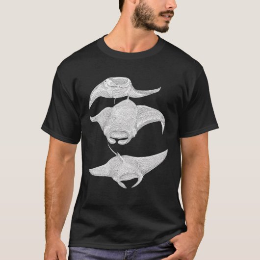 3匹のマンタ Tシャツ (正面)