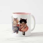 3匹のメリーな猫 ツートーンマグカップ (正面右)