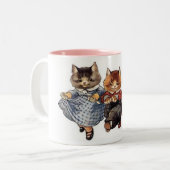 3匹のメリーな猫 ツートーンマグカップ (正面左)