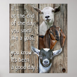 3匹のヤギポートレート – ヤギみたいに可愛い匂い ポスター