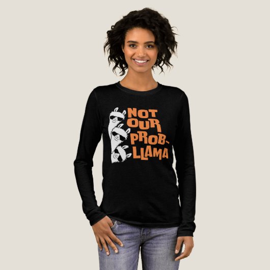 3匹のラマ サングラスを重ねたNot+Our+Probllama トライブレンドＴシャツ (正面全体)