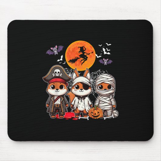 3匹のリスおもしろいズの衣装ブーMummy Hal マウスパッド (正面)