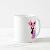 3匹のレトロ猫かわいいイラストレーション コーヒーマグカップ (正面右)