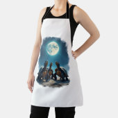 3匹の亀が月の野生動物マウンテントゥールで吠える エプロン (インサイチュ)