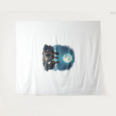 3匹の亀が月の野生動物マウンテントゥールで吠える タペストリー (正面(横))