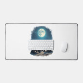 3匹の亀が月の野生動物マウンテントゥールで吠える デスクマット (キーボード&マウス)