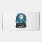 3匹の亀が月の野生動物マウンテントゥールで吠える デスクマット (正面)