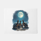 3匹の亀が月の野生動物マウンテントゥールで吠える ドアマット (正面)