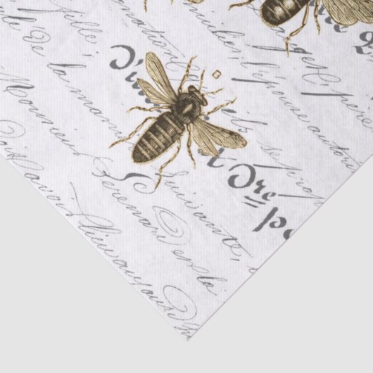 3匹の原稿の蜂のDecoupageのティッシュのコラージュ 薄葉紙 (詳細)